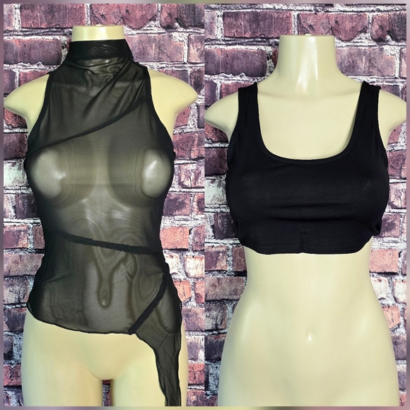 Johana Mesh Assymetrical Layered Top - Picture 10 of 16